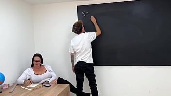 Rebellious Student Dominates And Fills His Gorgeous Teacher In Class Before The Bell Rings!