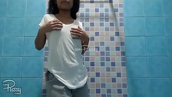 Sultry Young Filipina Tempts Under The Steamy Shower Spray