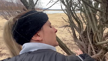 Frozen Lake Lust: A Public Winter Encounter