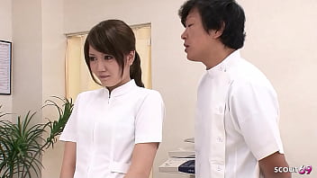 A Young Japanese Nurse Gets A Steamy Double Creampie From Two Doctors In A Wild Hospital Threesome.