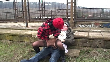 Stepdad Takes His Teen Outside For A Rough, Forbidden Fuck