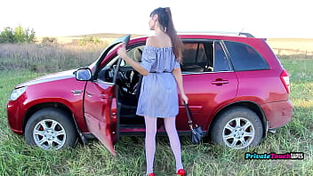 Naughty Russian Babe Gets Herself Off With A Toy And Flashes On Cam In Her Car