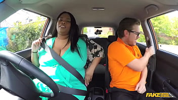 Ebony Bbw Ditches Her Panties For A Steamy Car Session At The Fake Driving School