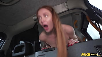 Naughty Redhead Milf In Sheer Nylons Takes A Thick Ride In The Back Of A Fake Taxi