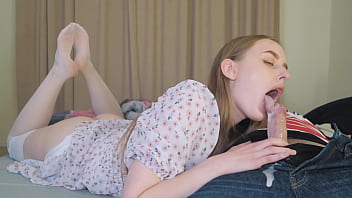 My Stepdaughter’s Deepthroat Skills Earned Her Multiple Loads From Her Stepdaddy, Filling Her Mouth With Every Last Drop.