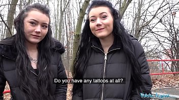 Naughty Twins Propositioned By A Public Agent On The Street