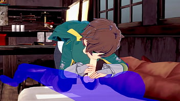 Kazuma’s Mouth Gets Filled With A Hot, Sticky Surprise In This Steamy Konosuba Yaoi Scene