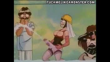 Wild Anime Threesome With A Strap-on Twist