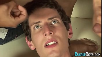 A Cute Twink Takes A Messy Load From The Group